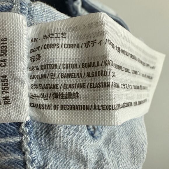 Abercrombie Kids High-Rise Paperbag Waist Shorts Light Blue Denim Size 13/14 - Picture 4 of 11